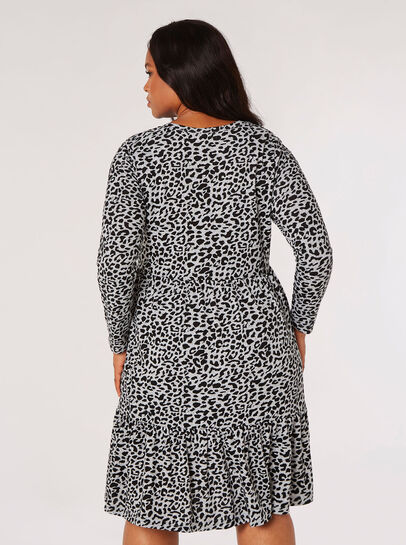 Curve Leopard Ruffle Hem Mini Dress