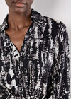 Tie Dye Stripe Shirt Mini Dress, Grey, large