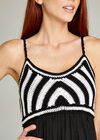 Black Crochet Stripe Maxi Dress, Black, large
