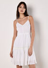 Shimmer Camisole Mini Dress, White, large