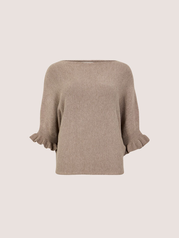 Soft Knit Batwing Top, Stone, large