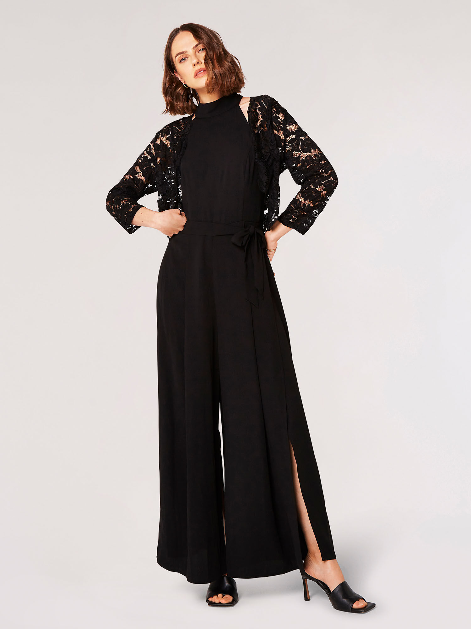 Black lace bolero uk top