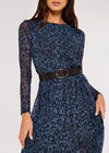 Floral Print Midi Dress, Blue, large