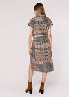 Ikat Patchwork Midi Dress, Rust, large