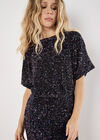 V-Back Sequin Mini Dress, Assorted, large