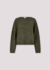 Waffle Knit Batwing Jumper, Green, large