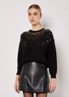 Sequin Embellished Jumper, Black, large