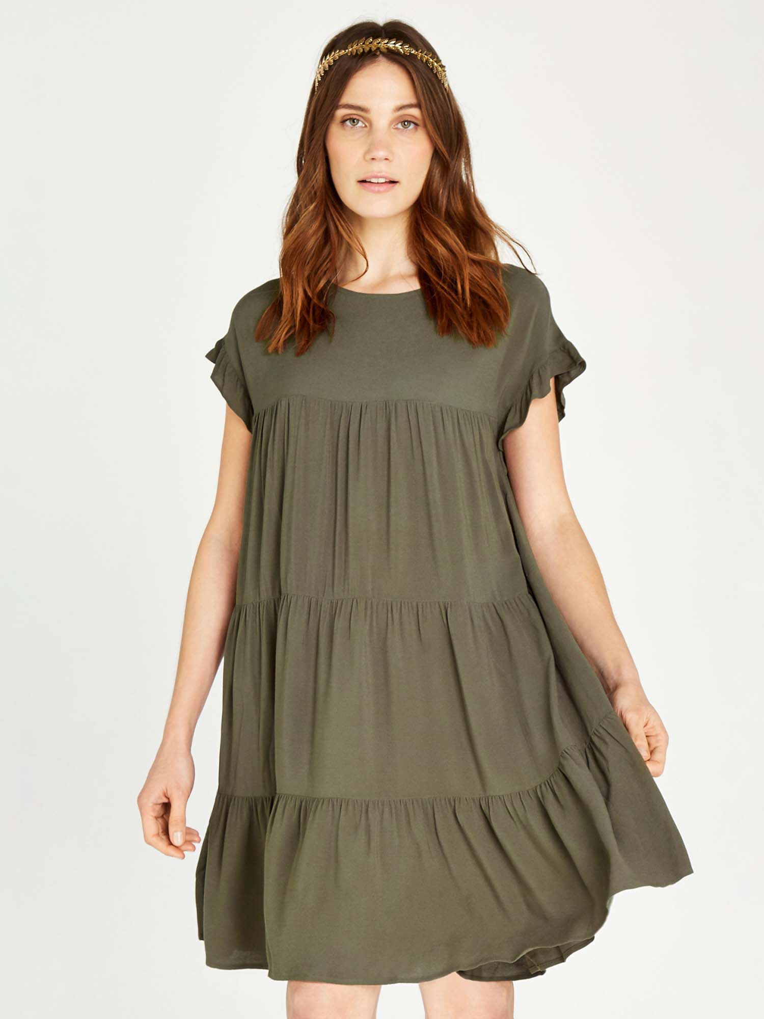 Ruffle arm deals dress