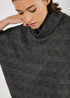 Check Print Batwing Top, Grey, large