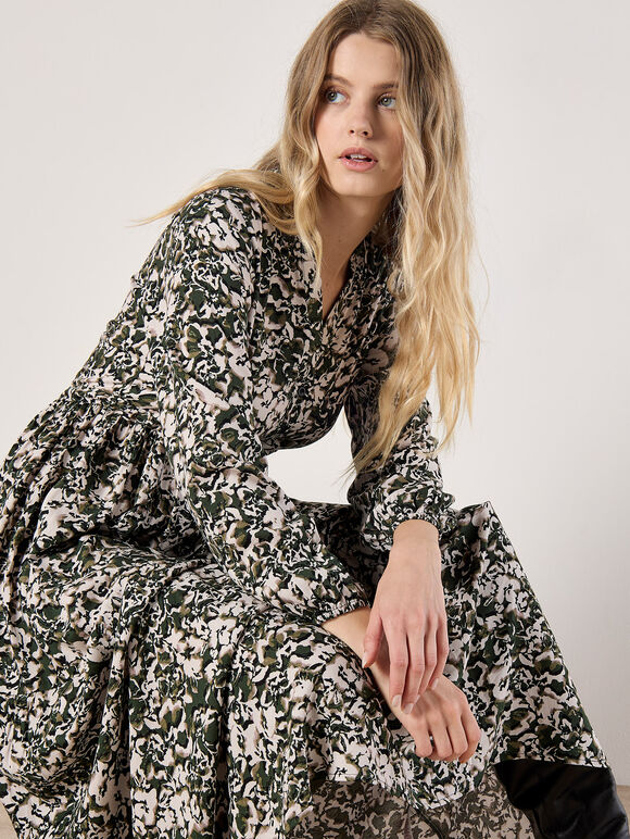 Camo Floral Midaxi Dress, Stone, large