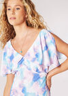 Watercolour Cape Midi Dress, Pink, large