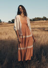 Crochet Lace Tiered Midi Dress, Coral, large