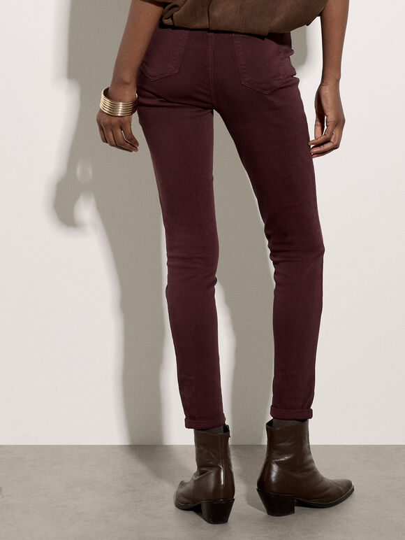 Sienna Skinny Fit Jeans, Burgundy, large