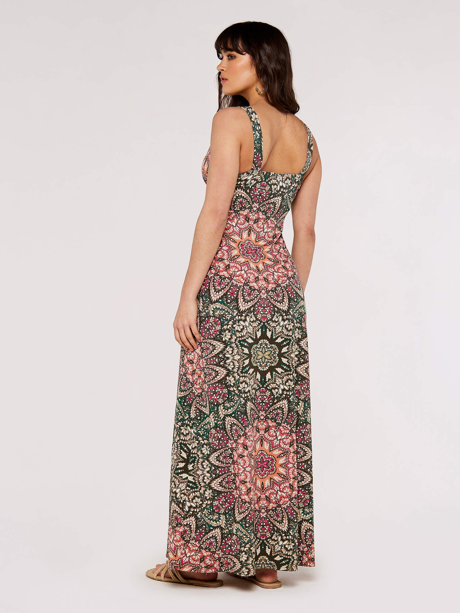 Mandala Maxi Dress Apricot Clothing