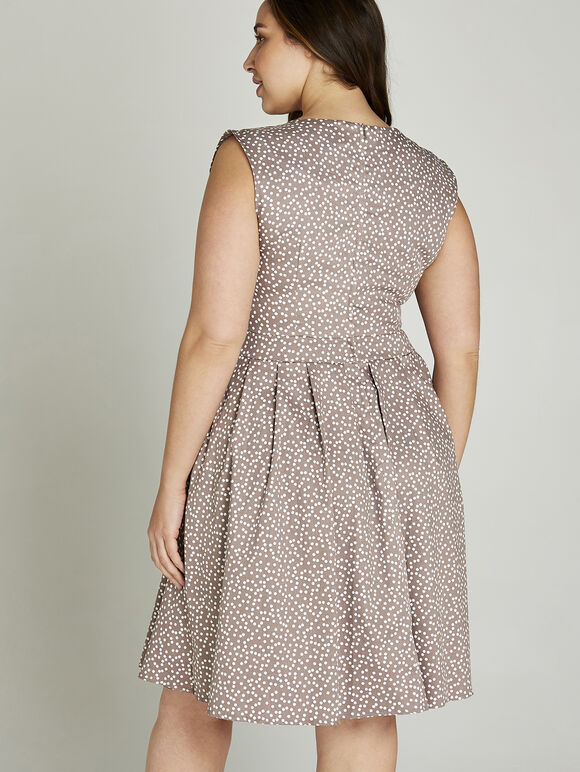 Stone Scattered Polka Dot Dress +, Stone - Beige, large