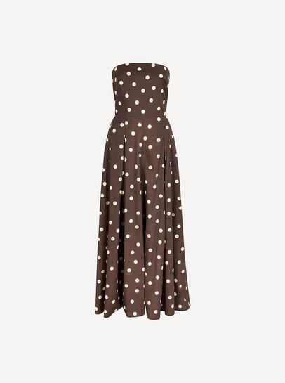 Polka Dot Bow Back Wide-Leg Jumpsuit