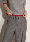 Wide-Leg Herringbone Trousers, Grey, large