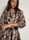 Abstract Print Utility Mini Dress, Black, large