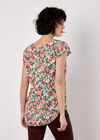 Ditsy Floral Tulip Sleeve Top, Green, large