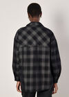 Oversized Check Corduroy Shirt, Grey, large