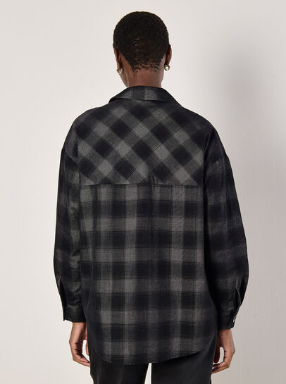 Oversized Check Corduroy Shirt