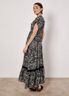 Paisley Print Maxi Dress, Black, large