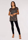 Metallic Chevron Tee, Brown, large