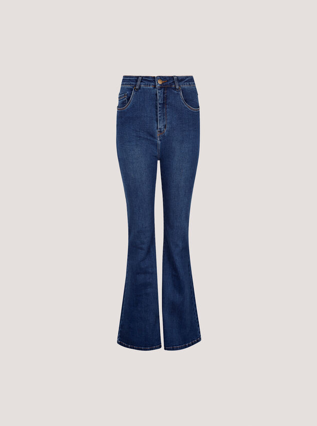 Lola Dark Wash Flare Jeans, Blue, large