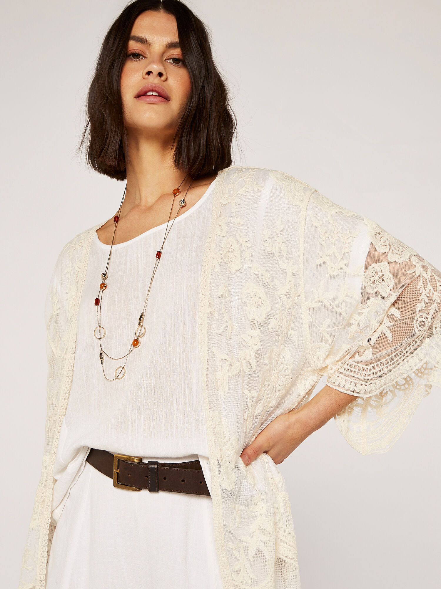 Mesh best sale lace cardigan