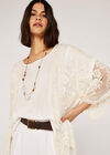 Mesh Scallop Edge Cardigan, Stone, large