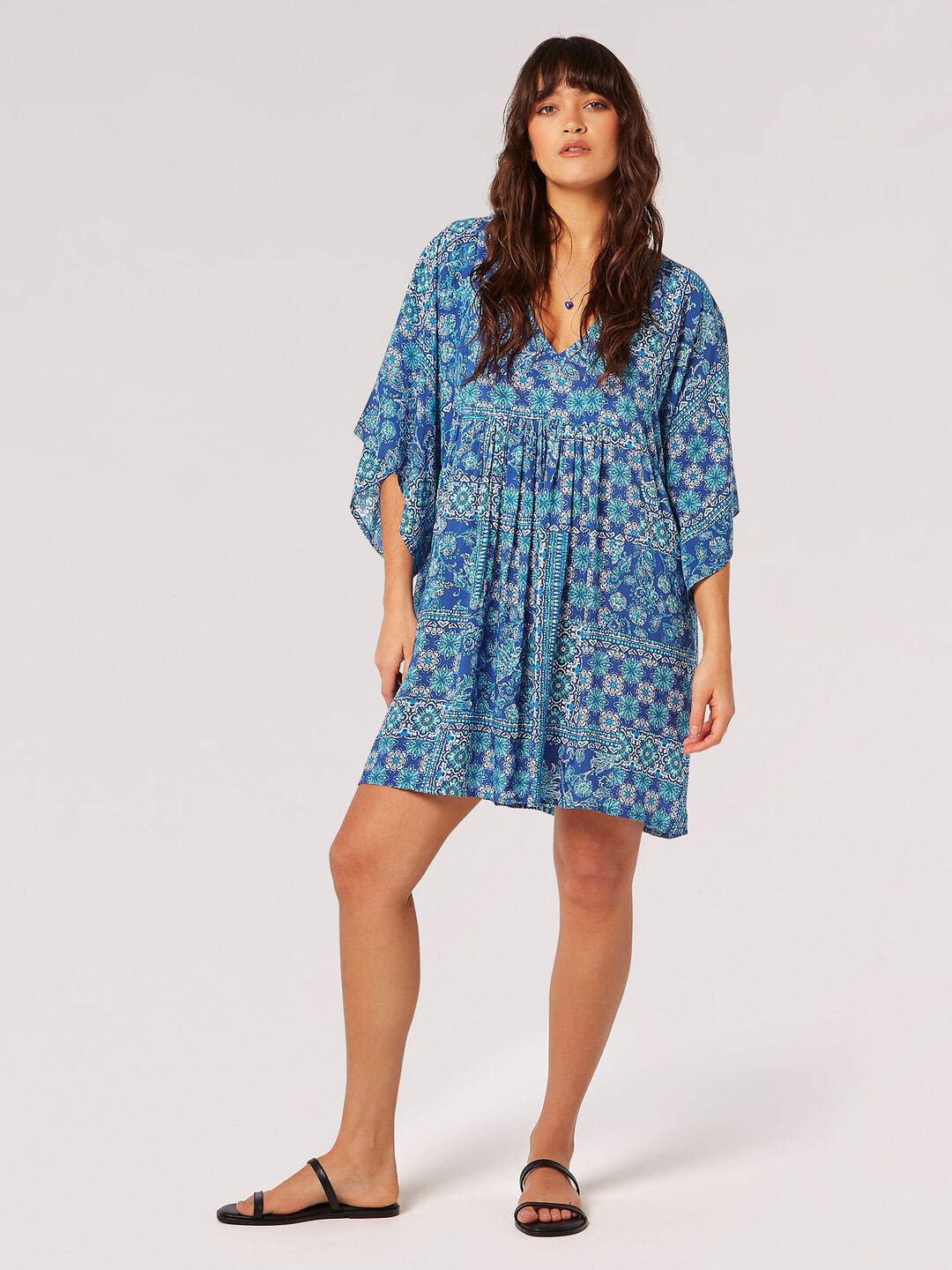 Image of Patchwork Kaftan Mini Dress