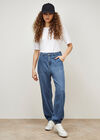 Lia Mid-Wash Denim Joggers, Blue, large