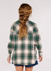 Plaid Oversized Shirt, Green, large