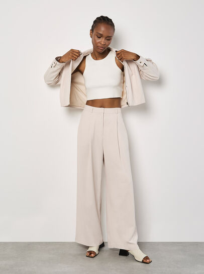 Soft Tailored Wide Leg Trousers