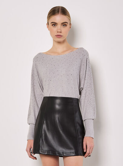Batwing Sleeve Studded Jumper