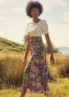 Patchwork Belted Skirt, Navy, large