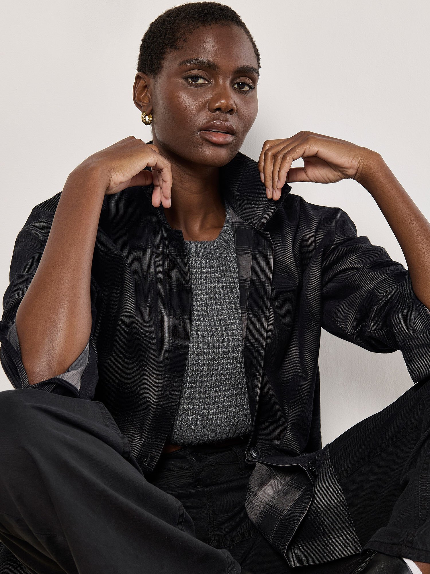 Oversized plaid shirt dress 2025