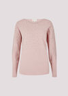 Batwing Sleeve Studded Jumper, Pink, large