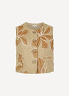 Embroidered Floral Waistcoat, Stone, large