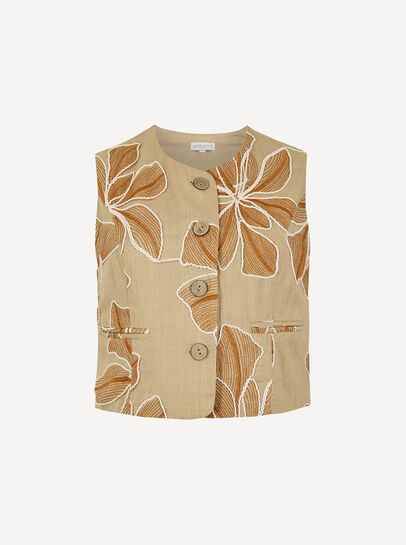 Embroidered Floral Waistcoat