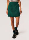 Tweed Fringe Mini Skirt, Green, large