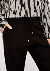 Drawstring Knitted Joggers, Black, large