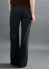 Pinstripe Wide-Leg Denim Jeans, Navy, large