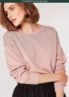 Metallic Sparkle Batwing Jumper, Pink, large