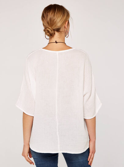 Waffle Batwing Necklace Top