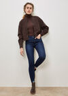 Lightweight Denim Bomber Jacket, Brown, large