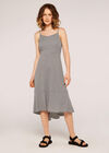 Gingham Flounce Dress, Black, large