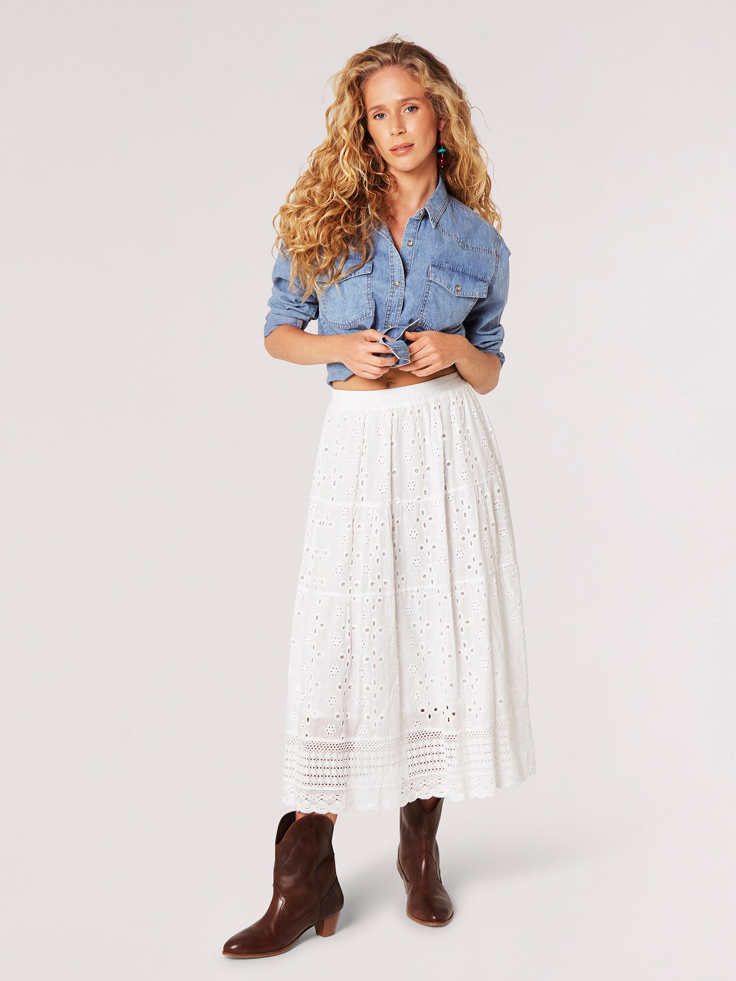 White cotton skirt uk online