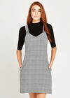 Check Pinafore Dress, Black, large