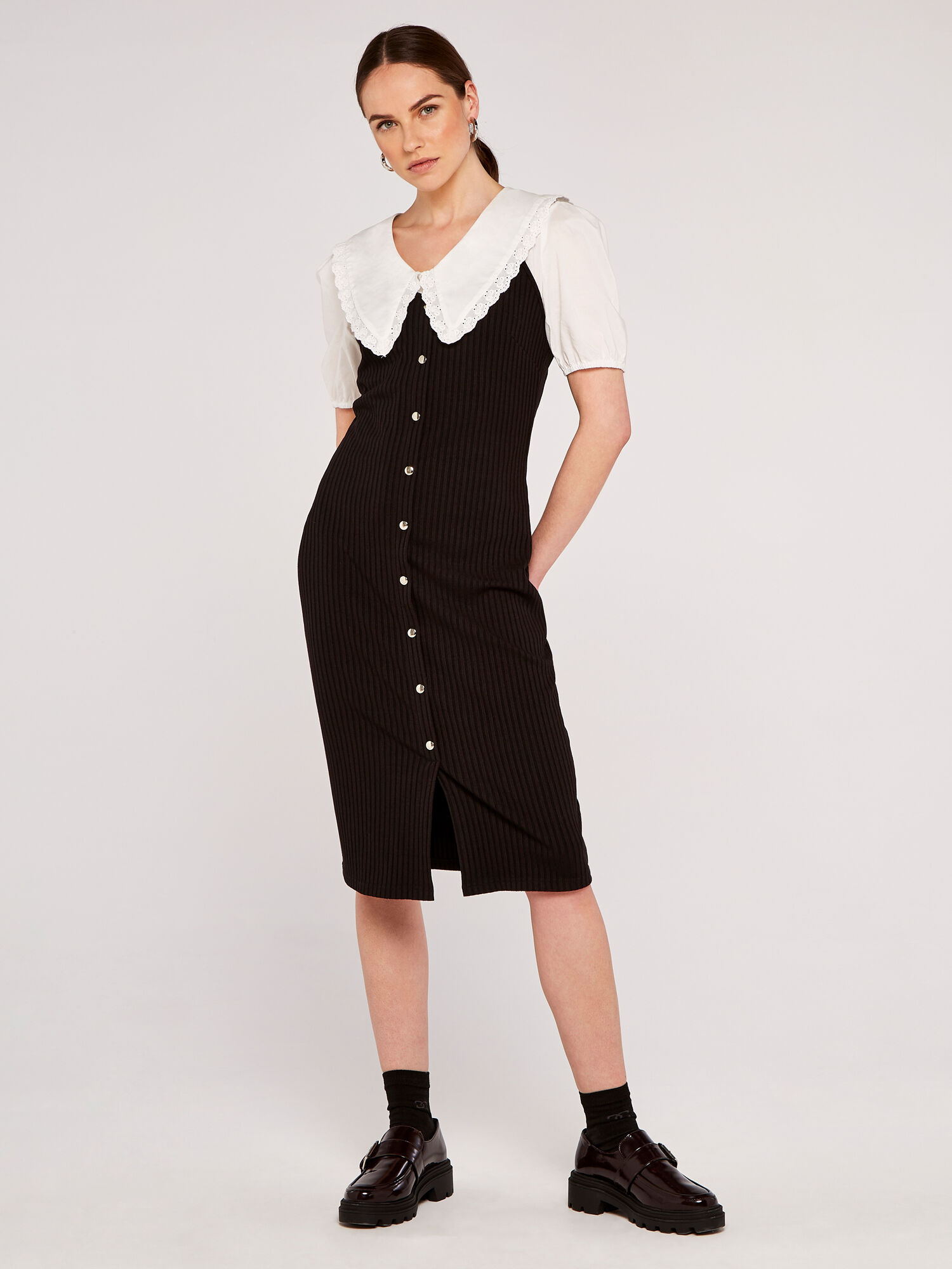 Jersey Ribbed Cami Dress | Apricot UK